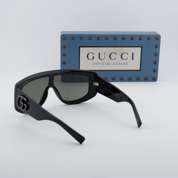 Gucci GG1950S 001 Shield Sunglasses - Shiny Black/Grey main image 5